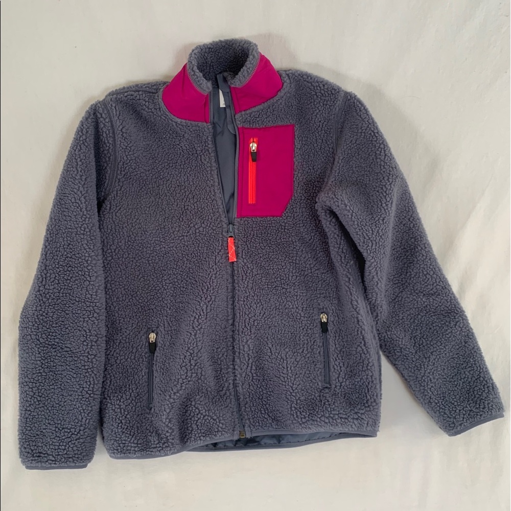 Old Navy gray and pink fleece zip up